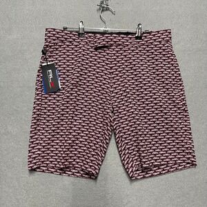 RLX Ralph Lauren Golf Shorts Men 32 Red Maroon Vintage Race Car Tailored Stretch